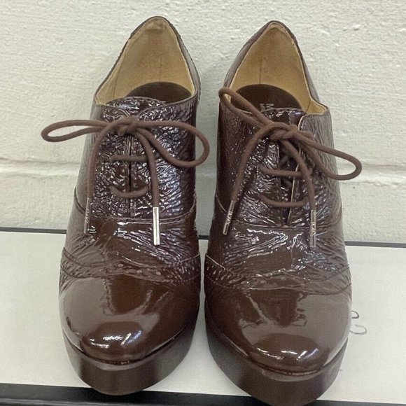 MICHAEL Michael Kors Patent Leather Panama Oxford Platform Heels - Picture 1 of 5